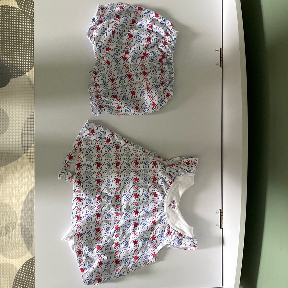 Kissy kissy red white and blue baby girls set
